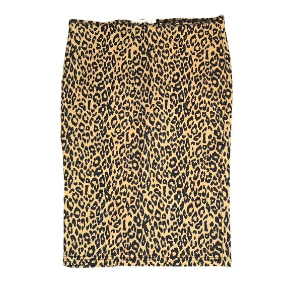 Leopard Print Pencil Skirt Large Knee-Length Mob Wife animal print Glam - Picture 1 of 5
